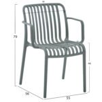 ΠΟΛΥΘΡΟΝΑ ΕΞΩΤ.ΧΩΡΟΥ CONVEE HM6105.07 DARK OLIVE ΠΟΛΥΠΡΟΠΥΛΕΝΙΟ 55x56x79Yεκ. - Image 2