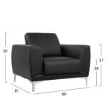 ΠΟΛΥΘΡΟΝΑ KENZIE HM3121.11 ΜΕ ΜΑΥΡΟ PU 89x81x81 εκ. - Image 2