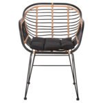 ΠΟΛΥΘΡΟΝΑ ALLEGRA HM5663.11 ΜΕΤΑΛ.ΣΚΕΛΕΤΟΣ-P.E.RATTAN ΜΠΕΖ-ΜΑΥΡΟ 58x59x81Υεκ - Image 3