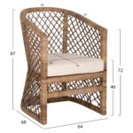 ΠΟΛΥΘΡΟΝΑ MPIKO HM5990 RATTAN ΦΥΣΙΚΟ-ΜΑΞΙΛΑΡΙ ΕΚΡΟΥ 64x68x87Υ εκ. - Image 2