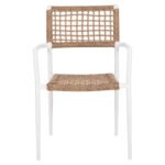 ΠΟΛΥΘΡΟΝΑ TRILAN HM6044.01 ΑΛΟΥΜΙΝΙΟ ΛΕΥΚΟ ΜΕ ΣΥΝΘΕΤΙΚΟ RATTAN ΦΥΣΙΚΟ 55,5x55x84Υεκ. - Image 3