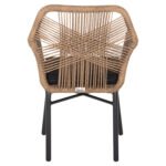 ΠΟΛΥΘΡΟΝΑ TOPIN HM6048.02 ΑΛΟΥΜΙΝΙΟ ΜΑΥΡΟ-P.E. RATTAN ΜΠΕΖ-ΜΑΞΙΛΑΡΙ ΜΑΥΡΟ 57x65x84Υ εκ - Image 6