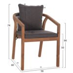 ΠΟΛΥΘΡΟΝΑ CONTREL HM6244.02 ΞΥΛΟ ΑΚΑΚΙΑΣ ΦΥΣΙΚΟ-ΣΧΟΙΝΙ & ΜΑΞΙΛΑΡΙΑ ΓΚΡΙ 58x60x74Υεκ. - Image 2