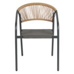 ΠΟΛΥΘΡΟΝΑ HOMAN HM6430.01 ΓΚΡΙ ΜΕΤΑΛΛΟ & TEXTILENE--ΜΠΕΖ P.E.RATTAN 53x58x75Υεκ - Image 3