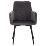 ΠΟΛΥΘΡΟΝΑ LATRELL HM8582.01 ΓΚΡΙ ΒΕΛΟΥΔΟ & ΜΑΥΡΑ ΜΕΤΑΛΛΙΚΑ ΠΟΔΙΑ 54x57x84Yεκ. - Image 3