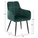 ΠΟΛΥΘΡΟΝΑ LATRELL HM8582.03 ΚΥΠΑΡΙΣΣΙ ΒΕΛΟΥΔΟ & ΜΑΥΡΑ ΜΕΤΑΛΛΙΚΑ ΠΟΔΙΑ 54x57x84Yεκ. - Image 2