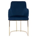 ΠΟΛΥΘΡΟΝΑ SOLANA HM9275.08 ΑΠΟ ΜΠΛΕ ΒΕΛΟΥΔΟ ΜΕ ΜΕΤΑΛΛΙΚΑ ΧΡΥΣΑ ΠΟΔΙΑ 54x63x87Υ εκ. - Image 3