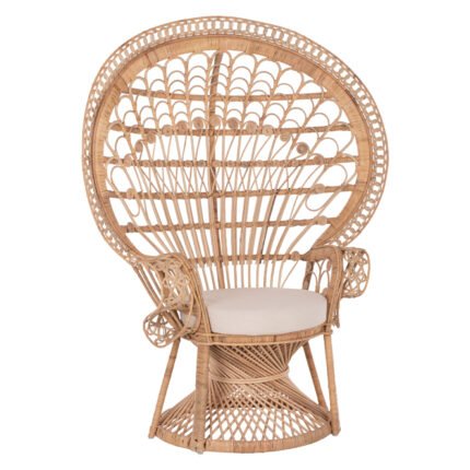 Αγόρασε ΠΟΛΥΘΡΟΝΑ ROYAL PEACOCK HM9342 RATTAN ΣΕ ΦΥΣΙΚΟ-ΜΑΞΙΛΑΡΙ ΜΠΕΖ 114x72x150Yεκ. σε μοναδική τιμή στο clickforshop.gr