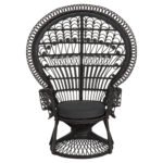 ΠΟΛΥΘΡΟΝΑ ROYAL PEACOCK HM9342.03 RATTAN ΜΑΥΡΟ-ΜΑΞΙΛΑΡΙ ΜΑΥΡΟ 114x72x150Yεκ. - Image 3