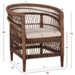 ΠΟΛΥΘΡΟΝΑ MALAWI HM9635.01 ΞΥΛΟ ΜΑΟΝΙ & RATTAN--Β'ΔΙΑΛΟΓΗΣ 80x70x86Υεκ. - Image 2