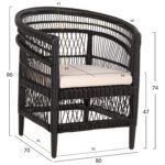 ΠΟΛΥΘΡΟΝΑ MALAWI HM9635.03 ΞΥΛΟ ΜΑΟΝΙ ΜΕ RATTAN ΜΑΥΡΟ--Β'ΔΙΑΛΟΓΗΣ 80x70x86Υεκ. - Image 2