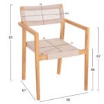 ΠΟΛΥΘΡΟΝΑ CHARLOTTE HM9637.07 ΞΥΛΟ TEAK & ΜΠΕΖ ΣΧΟΙΝΙ--B'ΔΙΑΛΟΓΗΣ 58x61x81Yεκ. - Image 2