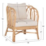ΠΟΛΥΘΡΟΝΑ ESTOR HM9817 RATTAN ΣΕ ΦΥΣΙΚΟ-ΛΕΥΚΟ ΜΑΞΙΛΑΡΙ 78x75x92Υ εκ. - Image 2