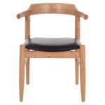 ΠΟΛΥΘΡΟΝΑ CERSEI HM9946.01 RUBBERWOOD ΣΕ LIGHT OAK & PU ΣΕ ΜΑΥΡΟ 57x53x72Υεκ - Image 3