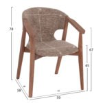 ΠΟΛΥΘΡΟΝΑ YEGER HM9995.03 ΞΥΛΟ ΟΞΙΑΣ ΣΕ WHITEWASH-ΚΑΦΕ ΥΦΑΣΜΑ 59x58x78Υεκ. - Image 2