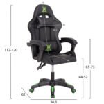 ΠΟΛΥΘΡΟΝΑ GAMING DARREN HM1203.03 ΜΑΥΡΟ-ΠΡΑΣΙΝΟ PVC 58.5x100x120Υεκ. - Image 2