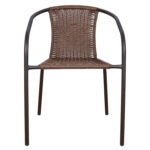 ΠΟΛΥΘΡΟΝΑ ΚΑΡΕΚΛΑ CAMEL HM5015.02 ΚΑΦΕ ΜΕΤΑΛΛΙΚΗ ΜΕ WICKER ΚΑΦΕ 48x48-53x72 cm - Image 3