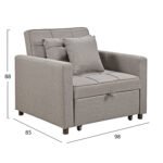 ΠΟΛΥΘΡΟΝΑ-ΚΡΕΒΑΤΙ MERO HM3306.03 ΜΠΕΖ ΥΦΑΣΜΑ 100x90x83Υεκ. - Image 2