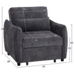 ΠΟΛΥΘΡΟΝΑ-ΚΡΕΒΑΤΙ ORYN HM3307.01 ΓΚΡΙ ΥΦΑΣΜΑ 85x88x78Υεκ. - Image 2