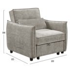 ΠΟΛΥΘΡΟΝΑ-ΚΡΕΒΑΤΙ ORYN HM3307.03 ΜΠΕΖ ΥΦΑΣΜΑ 89x85x84Υεκ. - Image 3