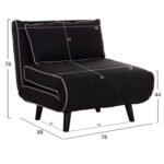ΠΟΛΥΘΡΟΝΑ ΚΡΕΒΑΤΙ BRAXTON HM8425.03 ΜΑΥΡΟ ΥΦΑΣΜΑ 78x88x78Υεκ. - Image 2