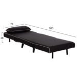 ΠΟΛΥΘΡΟΝΑ ΚΡΕΒΑΤΙ BRAXTON HM8425.03 ΜΑΥΡΟ ΥΦΑΣΜΑ 78x88x78Υεκ. - Image 3