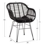 ΠΟΛΥΘΡΟΝΑ ΜΕ ΜΑΞΙΛΑΡΙ ΜΕΤΑΛΛΙΚΗ ALLEGRA HM5450.32 ΜΕ WICKER ΜΑΥΡΟ 58x59x82Υεκ. - Image 2