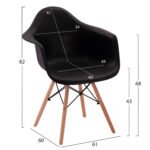 ΠΟΛΥΘΡΟΝΑ ΜΕ ΞΥΛΙΝΑ ΠΟΔΙΑ & ΚΑΘΙΣΜΑ ΜΑΥΡΟ MIRTO HM005.02  64x60x81 εκ. - Image 2