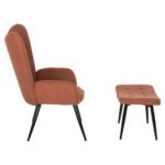 ΠΟΛΥΘΡΟΝΑ CRAWLEY ΜΕ ΥΠΟΠΟΔΙΟ HM8918.22 ΥΦΑΣΜΑ ΜΠΟΥΚΛΕ ΠΟΡΤΟΚΑΛΙ 70x74x105Υεκ. - Image 4