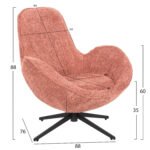 ΠΟΛΥΘΡΟΝΑ ΠΕΡΙΣΤΡΕΦΟΜΕΝΗ BRYNN HM9594.02 ΡΟΖ ΜΠΟΥΚΛΕ-ΜΑΥΡΗ ΜΕΤΑΛ. ΒΑΣΗ 88x76x88Υεκ - Image 2