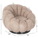 ΠΟΛΥΘΡΟΝΑ ΠΕΡΙΣΤΡΕΦΟΜΕΝΗ GRYMM HM9601.08 ΜΠΕΖ-ΚΑΦΕ ΜΠΟΥΚΛΕ-ΜΑΥΡΗ ΜΕΤΑΛ.ΒΑΣΗ 95x92x68Υεκ - Image 2