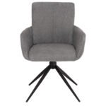 ΠΟΛΥΘΡΟΝΑ ΠΕΡΙΣΤΡΕΦ. BLANS HM9942.01 ΓΚΡΙ ΜΠΟΥΚΛΕ ΥΦΑΣΜΑ-ΜΕΤΑΛΛΙΚΑ ΠΟΔΙΑ 62x60x90Υ - Image 3