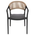 ΠΟΛΥΘΡΟΝΑ ΠΟΛΥΠΡΟΠΥΛΕΝΙΟΥ EVA HM6155.02 ΜΑΥΡΗ ΜΕ ΜΠΕΖ ΣΧΟΙΝΙ 56,5x53x80Υεκ. - Image 3