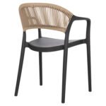 ΠΟΛΥΘΡΟΝΑ ΠΟΛΥΠΡΟΠΥΛΕΝΙΟΥ EVA HM6155.02 ΜΑΥΡΗ ΜΕ ΜΠΕΖ ΣΧΟΙΝΙ 56,5x53x80Υεκ. - Image 5