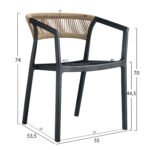 ΠΟΛΥΘΡΟΝΑ ΠΟΛΥΠΡΟΠΥΛΕΝΙΟΥ BOGI HM6240.02 ΜΑΥΡΗ ΜΕ ΜΠΕΖ ΣΧΟΙΝΙ 54x53x75Υεκ. - Image 2