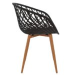 ΠΟΛΥΘΡΟΝΑ ΠΟΛΥΠΡΟΠΥΛΕΝΙΟΥ ΜΑΥΡΗ ΜΕ ΜΕΤΑΛΛΙΚΑ ΠΟΔΙΑ ΑΠΟΜΙΜΗΣΗ ΞΥΛΟΥ ARIADNE HM8001.02 62,5x56x80 εκ. - Image 4