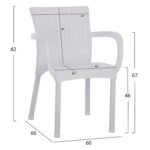 ΠΟΛΥΘΡΟΝΑ ΠΟΛΥΠΡΟΠΥΛΕΝΙΟΥ RATTAN ΠΟΔΙ ALU HM5591.01 ΧΡΩΜΑ ΛΕΥΚΟ 60x60x82 cm - Image 2