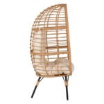 ΠΟΛΥΘΡΟΝΑ Τ.ΦΩΛΙΑ RATTAN HM5869.01 ΜΕΤΑΛ. ΠΟΔΙΑ ΜΑΥΡΑ 77x72x148 εκ. - Image 4