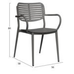 ΠΟΛΥΘΡΟΝΑ ΤΡΑΠΕΖΑΡΙΑΣ HILLIARD HM6644.01 ΑΛΟΥΜΙΝΙΟ ΣΕ ΓΚΡΙ 56x58x80Υεκ - Image 2