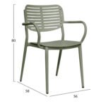 ΠΟΛΥΘΡΟΝΑ ΤΡΑΠΕΖΑΡΙΑΣ HILLIARD HM6644.07 ΑΛΟΥΜΙΝΙΟ ΣΕ OLIVE GREEN 56x58x80Υεκ - Image 2