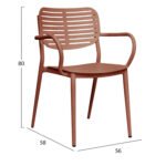 ΠΟΛΥΘΡΟΝΑ ΤΡΑΠΕΖΑΡΙΑΣ HILLIARD HM6644.08 ΑΛΟΥΜΙΝΙΟ ΣΕ TERRACOTTA 56x58x80Υεκ - Image 2