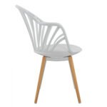 ΠΟΛΥΘΡΟΝΑ ΤΡΑΠΕΖΑΡΙΑΣ HM8049.01 ANAIS ΛΕΥΚΗ ΜΕ ΞΥΛΙΝΑ ΠΟΔΙΑ 60x61x85,5 εκ. - Image 4