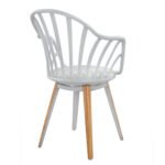 ΠΟΛΥΘΡΟΝΑ ΤΡΑΠΕΖΑΡΙΑΣ HM8049.01 ANAIS ΛΕΥΚΗ ΜΕ ΞΥΛΙΝΑ ΠΟΔΙΑ 60x61x85,5 εκ. - Image 5