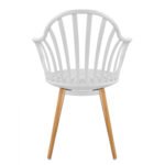 ΠΟΛΥΘΡΟΝΑ ΤΡΑΠΕΖΑΡΙΑΣ HM8049.01 ANAIS ΛΕΥΚΗ ΜΕ ΞΥΛΙΝΑ ΠΟΔΙΑ 60x61x85,5 εκ. - Image 6