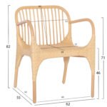 ΠΟΛΥΘΡΟΝΑ ΤΡΑΠΕΖΑΡΙΑΣ ΕΣΩΤ. ΧΩΡΩΝ GIBBON HM9957.01 ΦΥΣΙΚΟ RATTAN 62x55x82Υεκ. - Image 2