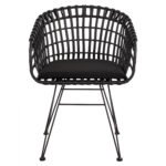 ΠΟΛΥΘΡΟΝΑ ΤΥΠΟΥ ΦΩΛΙΑ ΜΕΤΑΛΛΙΚΗ ALLEGRA HM5456.02 ΜΕ WICKER ΜΑΥΡΟ 59Χ56,5Χ83Υ εκ. - Image 3