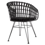 ΠΟΛΥΘΡΟΝΑ ΤΥΠΟΥ ΦΩΛΙΑ ΜΕΤΑΛΛΙΚΗ ALLEGRA HM5456.02 ΜΕ WICKER ΜΑΥΡΟ 59Χ56,5Χ83Υ εκ. - Image 5