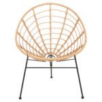 ΠΟΛΥΘΡΟΝΑ ΤΥΠΟΥ ΦΩΛΙΑ ΜΕΤΑΛΛΙΚΗ ALLEGRA HM5458.11 ΜΕ WICKER ΜΠΕΖ 73x78x88Υεκ. - Image 3