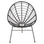 ΠΟΛΥΘΡΟΝΑ ΤΥΠΟΥ ΦΩΛΙΑ ΜΕΤΑΛΛΙΚΗ ALLEGRA HM5458.12 ΜΕ WICKER-ΜΑΥΡΟ 73x78x88Υεκ. - Image 3