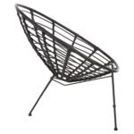 ΠΟΛΥΘΡΟΝΑ ΤΥΠΟΥ ΦΩΛΙΑ ΜΕΤΑΛΛΙΚΗ ALLEGRA HM5458.12 ΜΕ WICKER-ΜΑΥΡΟ 73x78x88Υεκ. - Image 4